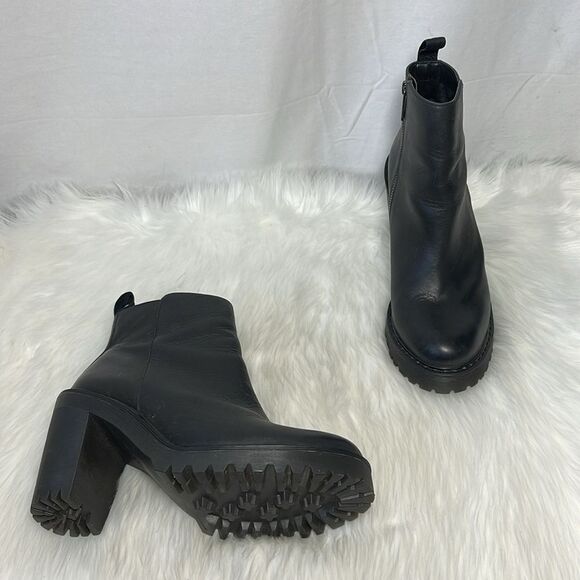 Dr. Martens Magdalena Black Leather Lug Sole Chelsea Boots Sz 10 - Picture 2 of 7